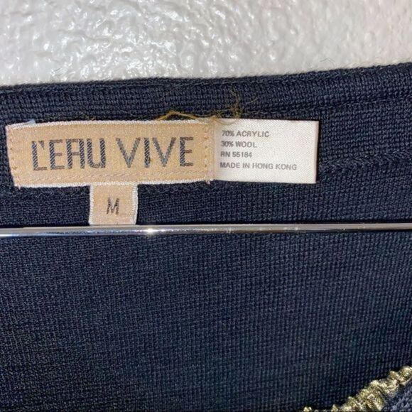 Vintage L'eau Vive knit embroidered shirt‎ with metallic gold maxi lined skirt - Picture 11 of 16